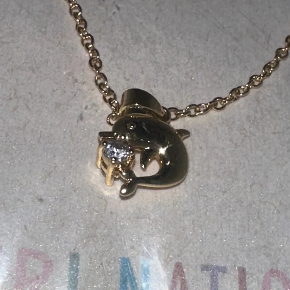 Gold Dolphin Pendant Necklace for Kids